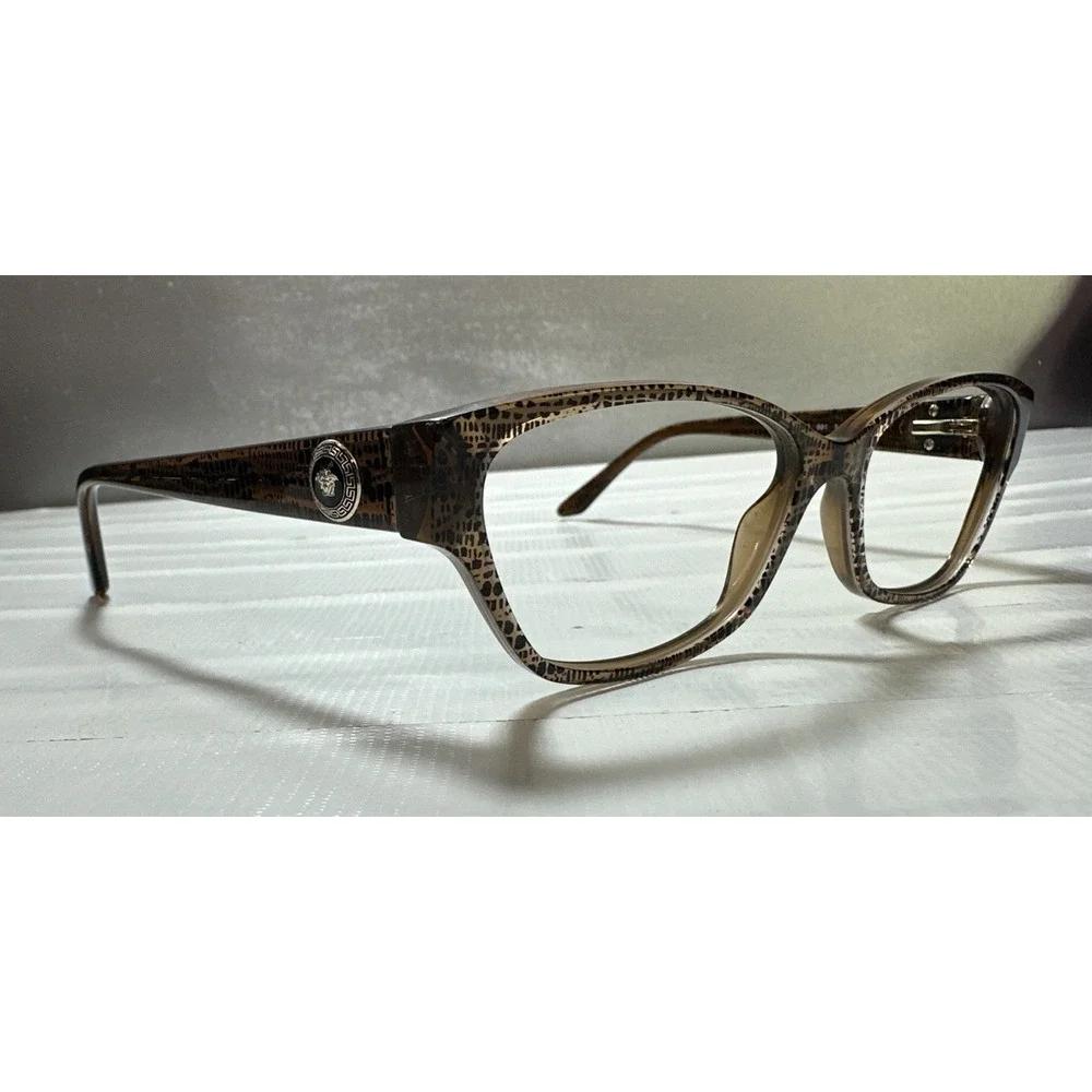 Versace MOD. 3172 991 Lizard Brown Cat Eye Frame Only Italy 54[]16 135